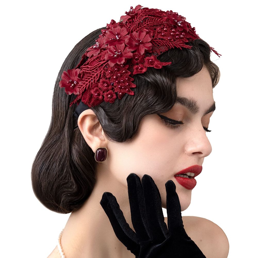 Women'S Fashion Of The 50S - Mulheres Rendas Fascinators Headband, Chapéu para