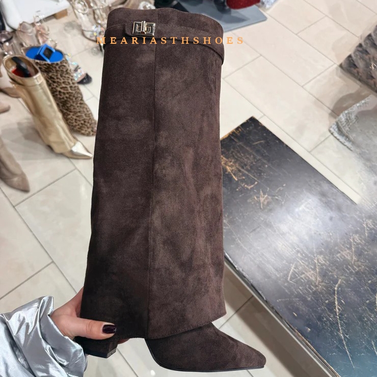 Women'S Fashion Winter 2025 - Botas femininas de salto grosso até