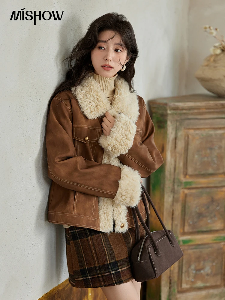 Women'S Fashion Leather Jacket - Mishow jaqueta de pele de couro