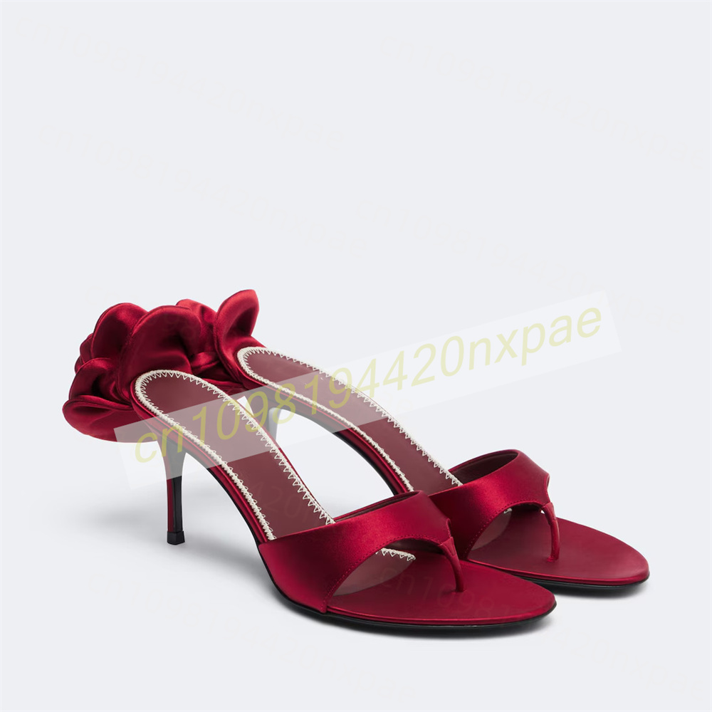 Women Fashion Reddit - Sandálias femininas vermelhas de cetim com