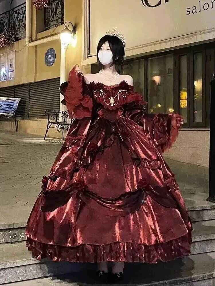 Women Fashion Reddit - Beleza vestido de princesa vermelho lolita