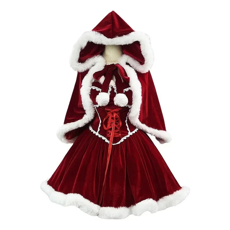 Women Fashion Reddit - Ano novo vestido vermelho manto cosplay