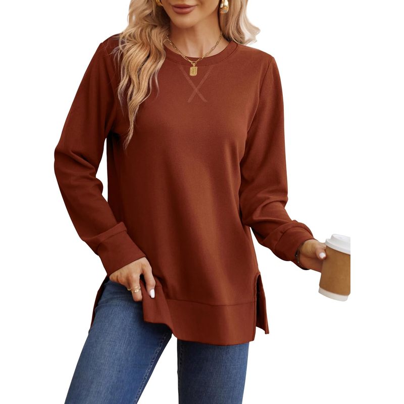 Women Fashion Open Now - Moletom Feminino com Fenda Lateral, Moda