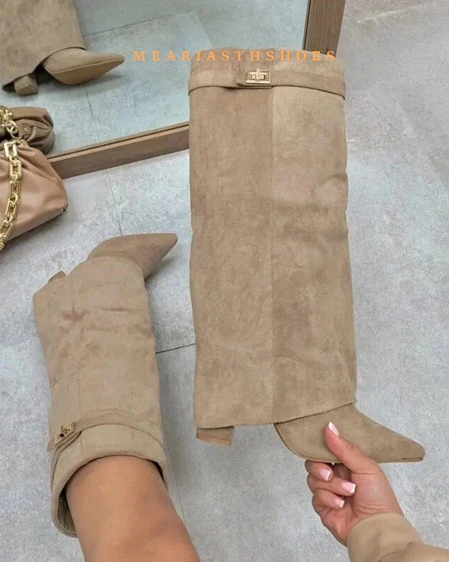 Botas femininas de salto gross - Women'S Fashion Winter 2025 avaliação e preço