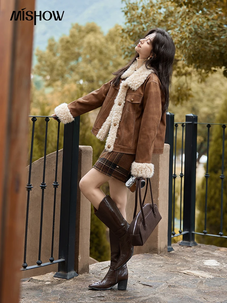 Mishow jaqueta de pele de cour - Women'S Fashion Leather Jacket avaliação e preço