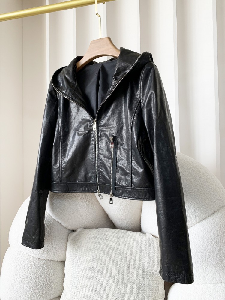 Jaqueta Feminina Casual de Cou - Women'S Fashion Leather Jacket avaliação e preço