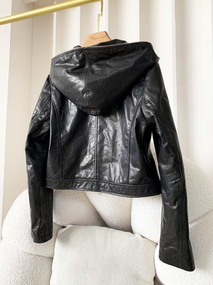 Jaqueta Feminina Casual de Cou - Women'S Fashion Leather Jacket avaliação e preço