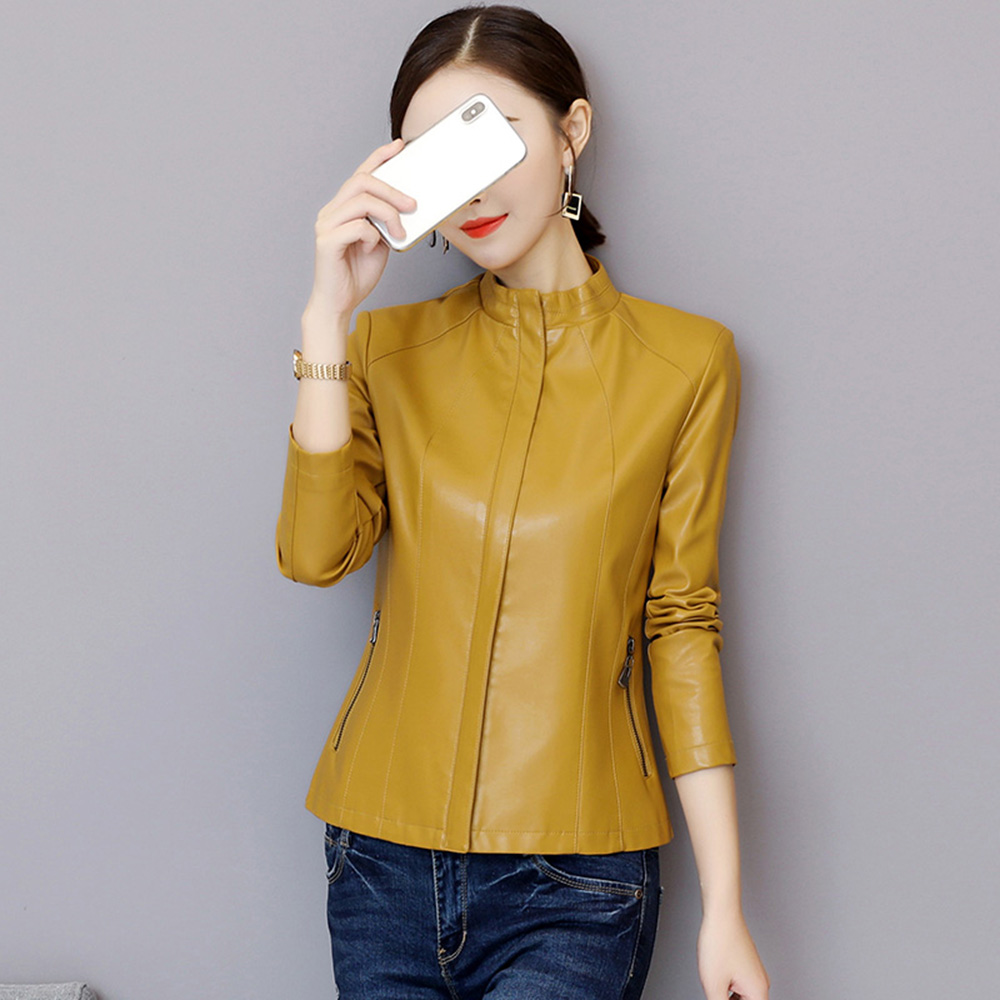 Novo Mulheres Jaqueta de couro - Women'S Fashion Leather Jacket avaliação e preço