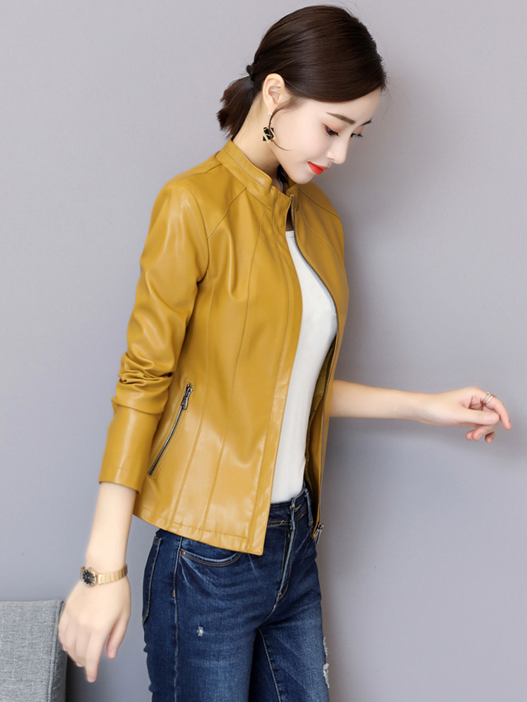 Novo Mulheres Jaqueta de couro - Women'S Fashion Leather Jacket avaliação e preço