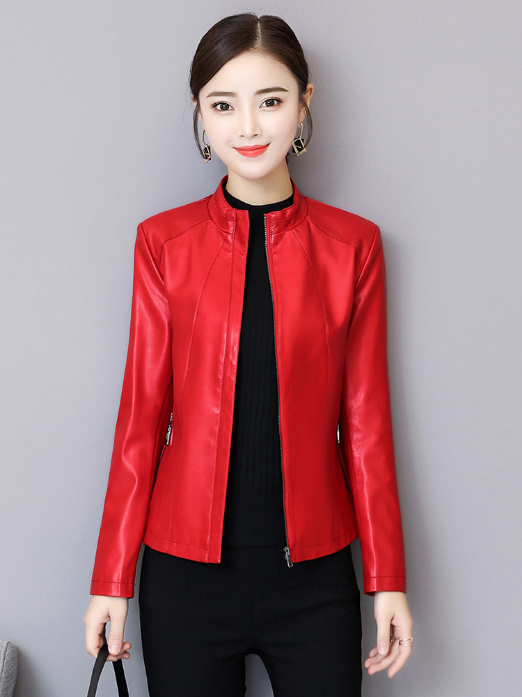 Novo Mulheres Jaqueta de couro - Women'S Fashion Leather Jacket avaliação e preço