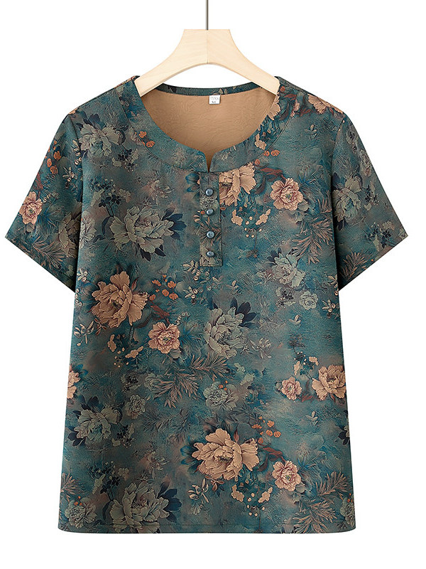 Camiseta de Verão com Gola Red - Women Fashion Over 60 avaliação e preço
