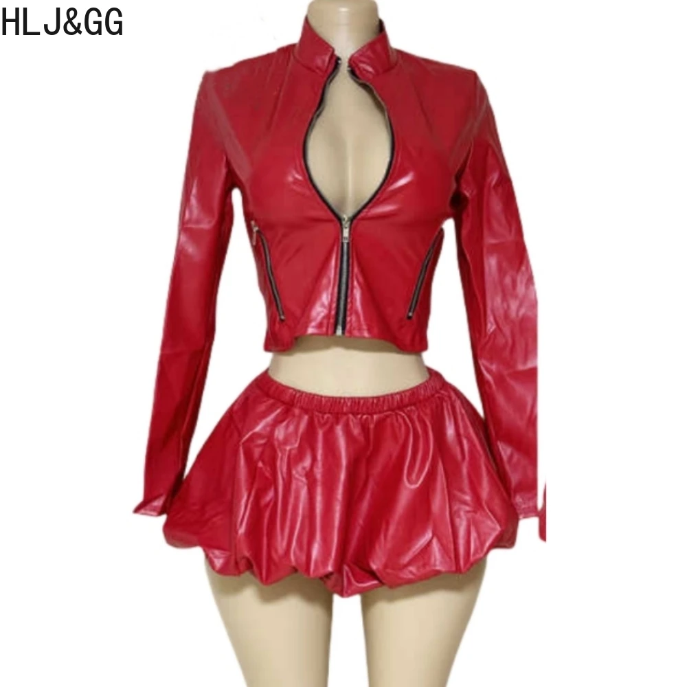 Hlj & gg moda jaqueta de couro - Women'S Fashion Leather Jacket avaliação e preço