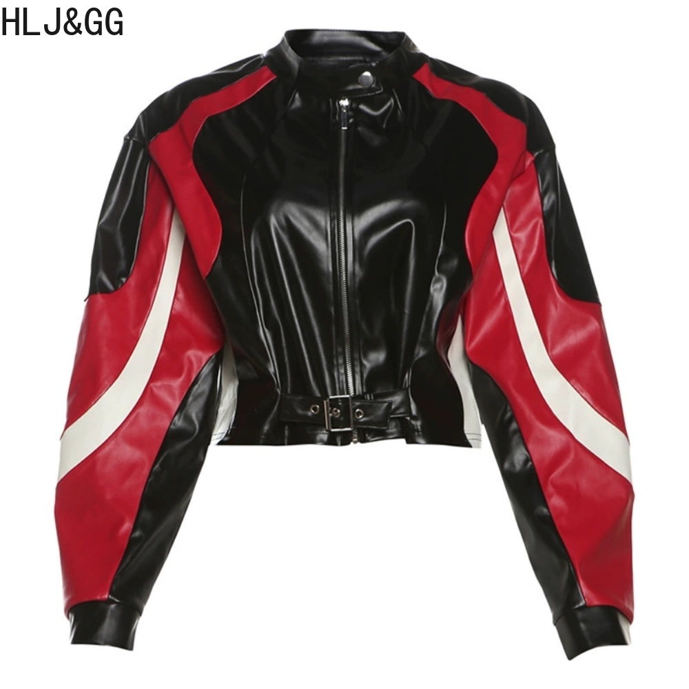 Hlj & gg moda y2k jaqueta de c - Women'S Fashion Leather Jacket avaliação e preço